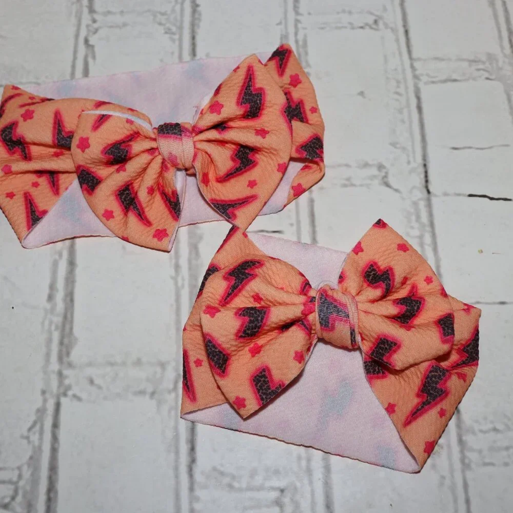 ⚡️💗 Big Sister & Little Sister Matching Headbands · 2‑Pack · Lightning Bolt